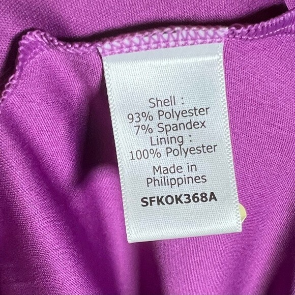 41 Hawthorne purple and gray geometric print faux wrap dress size medium NWOT - Picture 4 of 5